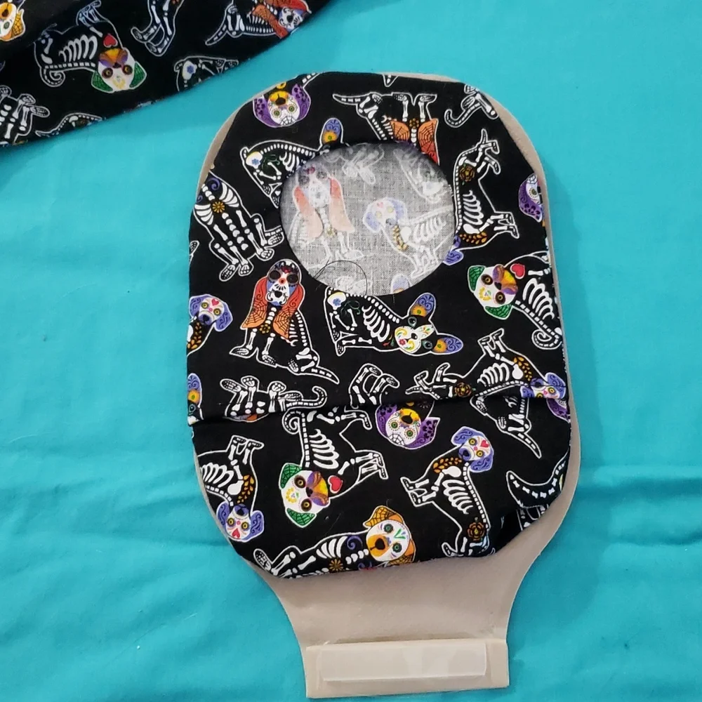 Hand Crafted Ostomy/Iliostomy bag cover w/matching reversible face mask